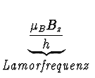 $ \underbrace{\mu_B
B_z \over h}_{\mbox{\em Lamorfrequenz}\index{Lamorfrequenz}}^{}\,$