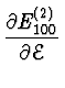 $\displaystyle {\partial E_{100}^{(2)} \over \partial \mathcal{E}}$