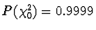 $P(\chi_0^2) = 0.9999$