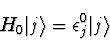 \begin{displaymath}
H_0 \vert j\rangle = \epsilon^0_j \ket{j}
\end{displaymath}