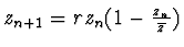 $z_{n+1} = r z_n (1- {z_n \over
\overline{z}})$