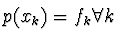 $p(x_k) = f_k \forall k$