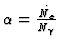 $\alpha = {\dot{N_e} \over \dot{N_\gamma}}$